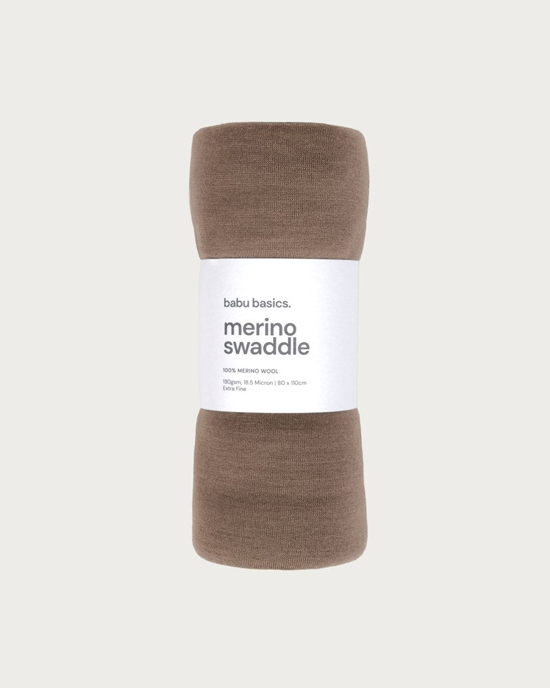 Merino Swaddle Wrap | Walnut