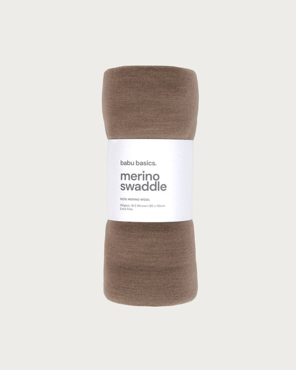 Merino Swaddle Wrap | Walnut