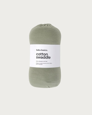 Organic Cotton Swaddle Wrap | Sage Contrast
