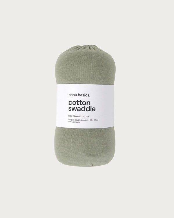 Organic Cotton Swaddle Wrap | Sage Contrast