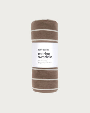 Merino Swaddle Wrap | Walnut Stripe