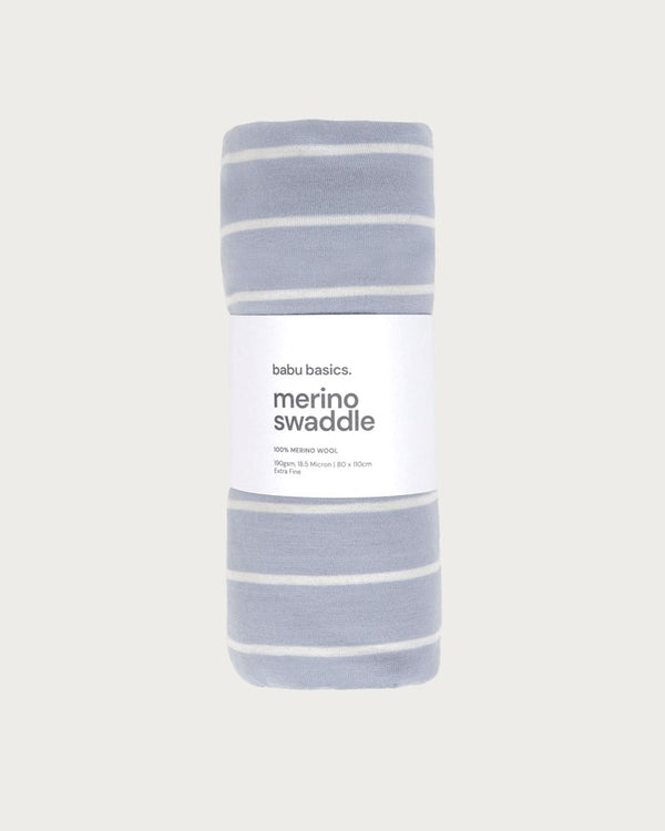 Merino Swaddle Wrap | Periwinkle Stripe