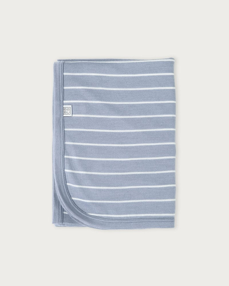 Merino Swaddle Wrap | Periwinkle Stripe