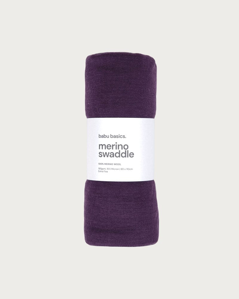 Merino Swaddle Wrap | Plum