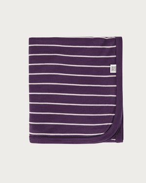 Merino Swaddle Wrap | Plum Stripe