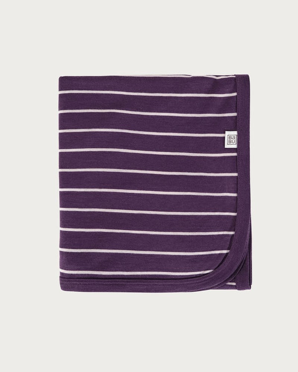 Merino Swaddle Wrap | Plum Stripe