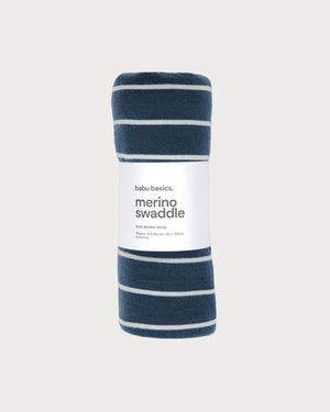 Merino Swaddle Wrap | Denim Stripe