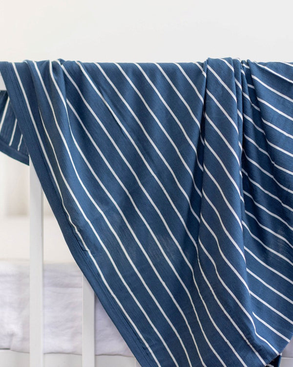 Merino Swaddle Wrap | Denim Stripe