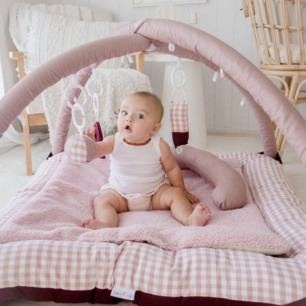 Activity Play Mat | Pink Gingham & Plum