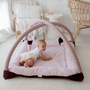 Activity Play Mat | Pink Gingham & Plum