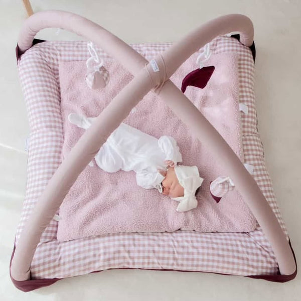 Activity Play Mat | Pink Gingham & Plum