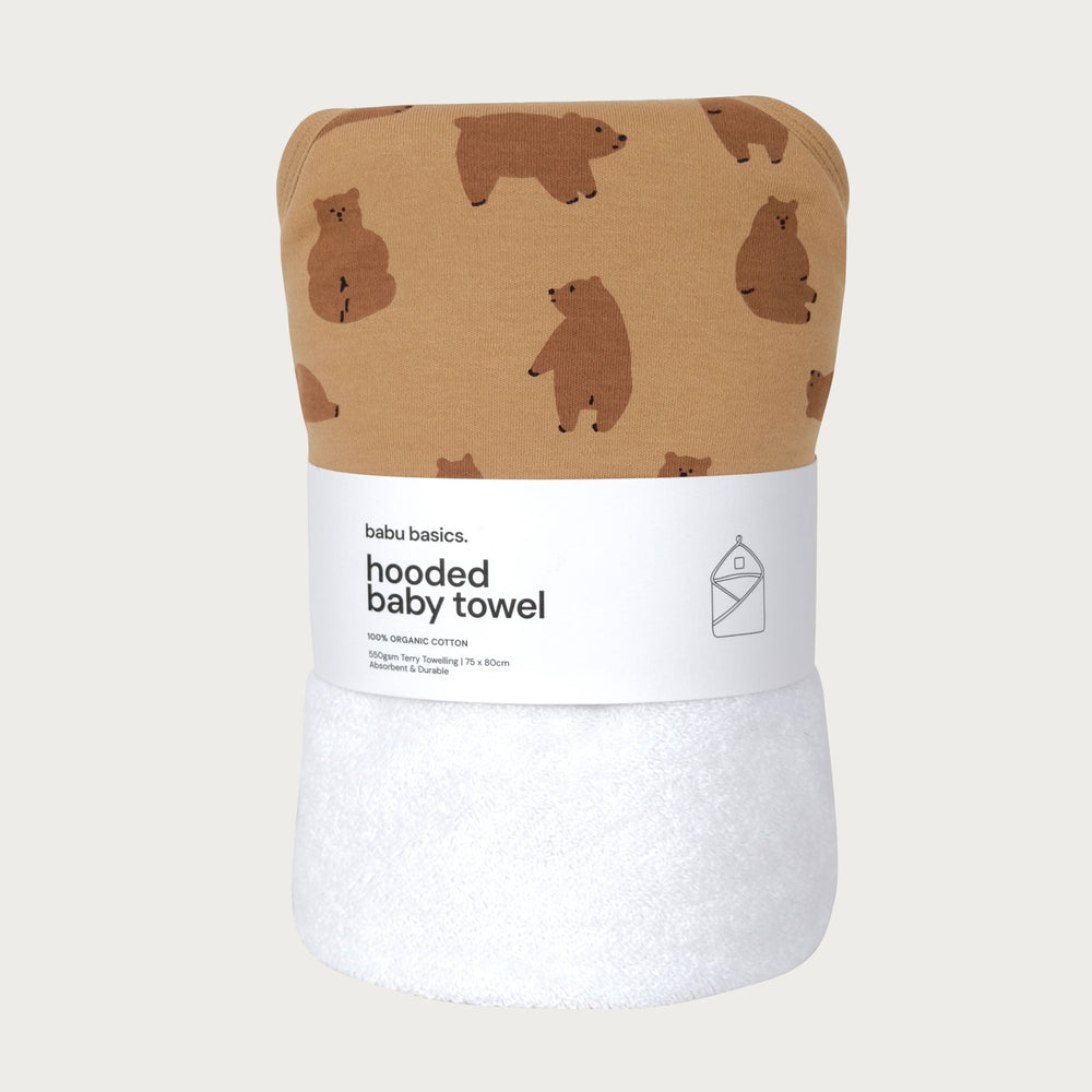 Terry Hooded Baby Towel - Chubby Bear