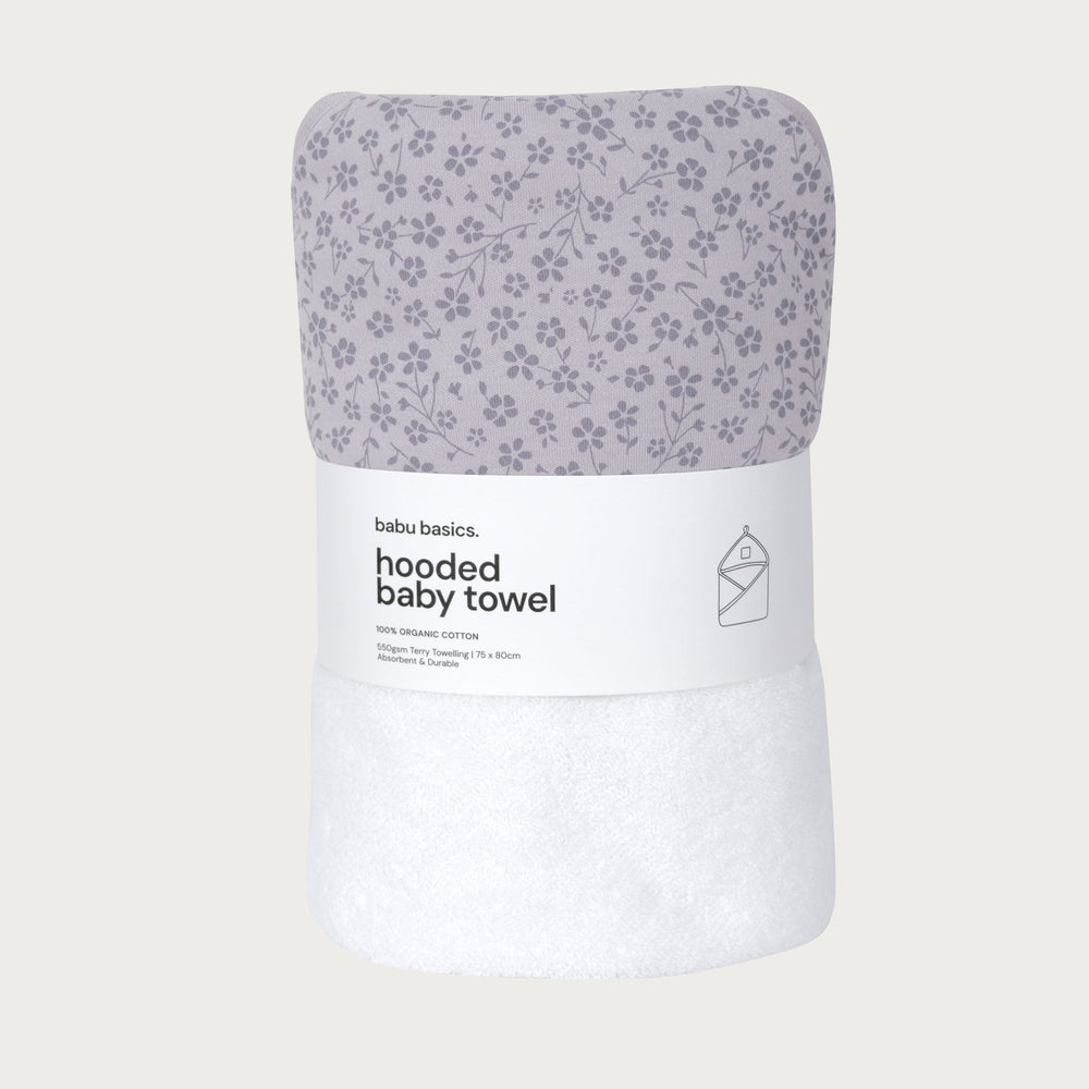 Terry Hooded Baby Towel - Ditsy Floral
