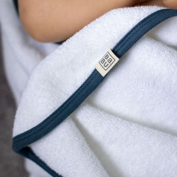 Terry Hooded Baby Towel - Sky Contrast