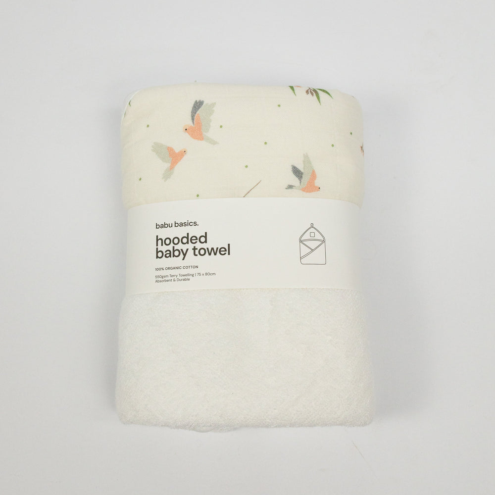 Terry Hooded Baby Towel - Galah