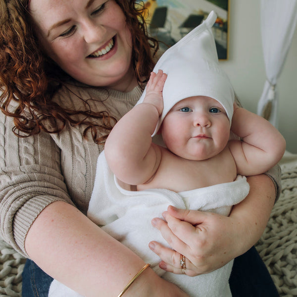 Terry Hooded Baby Towel - White
