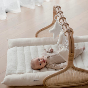 Rattan Play Gym Bundle | White Cloud & Stone Gingham