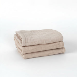 Muslin Wash Cloths (3 Pack) - Oat