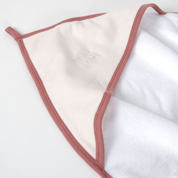 Terry Hooded Baby Towel - Petal Contrast