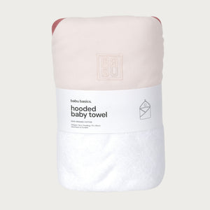 Terry Hooded Baby Towel - Petal Contrast