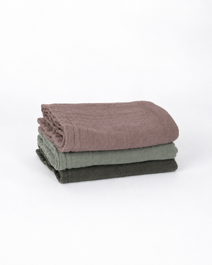 Muslin Wash Cloths (3 Pack) - Moss, Sage & Mocha